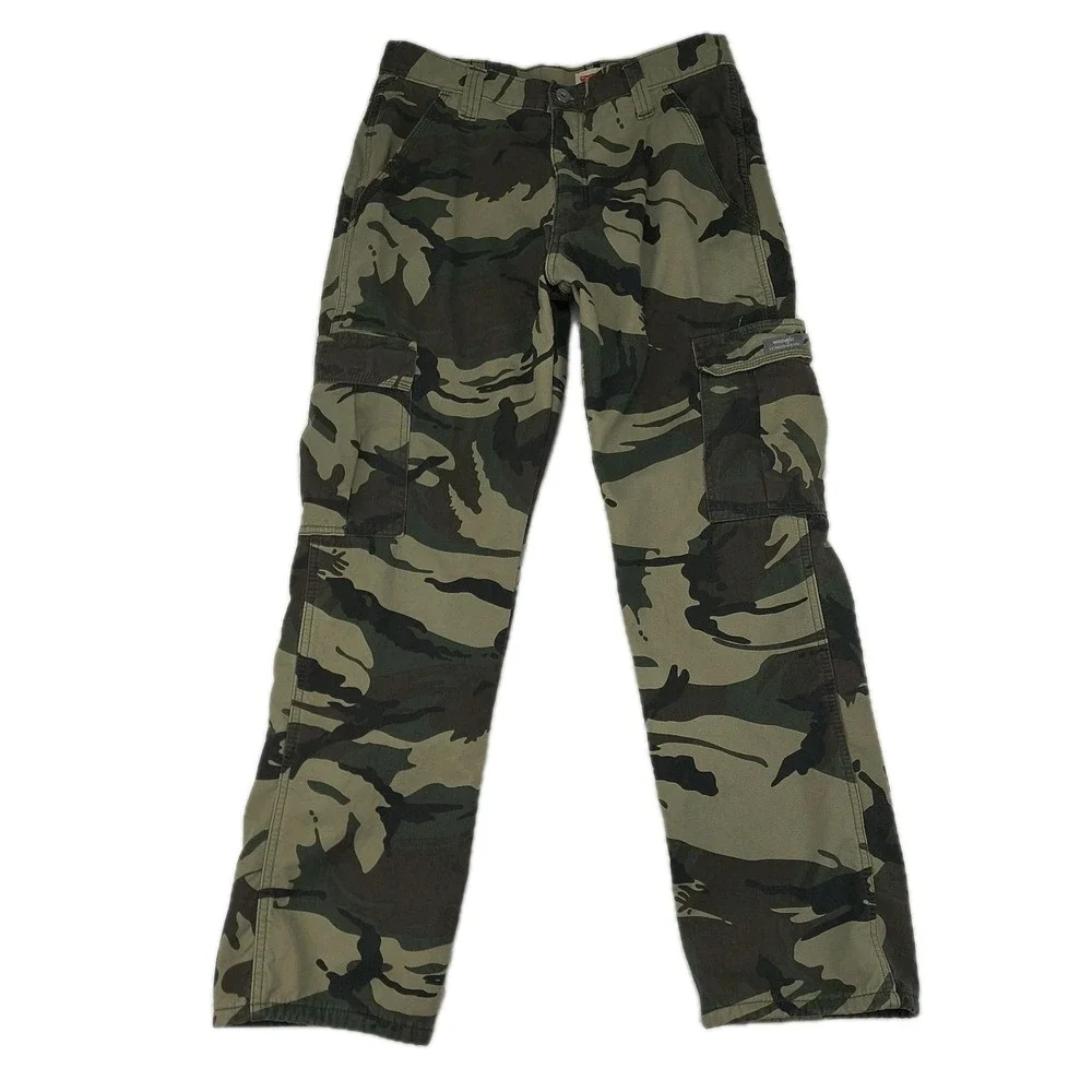 Wrangler Mens Relaxed Fit Fleece Lined Camo‎ Cargo Pants 30x30 Green 70FEW4M